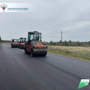На объекте Рудня-Любавичи-Волково ведутся работы по устройству верхнего слоя